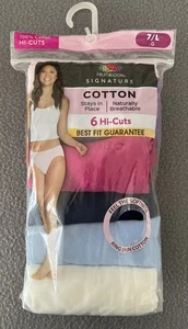 Paquete de 6 Fruit of the Loom para mujer 100 % algodón cortes altos talla 7/L nuevo - Imagen 1 de 7