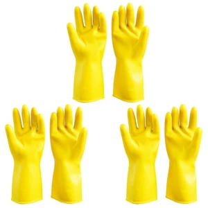 3 Pair Reusable Dishwashing Gloves Household Cleaning Gloves Waterproof stCBS - Picture 1 of 9
