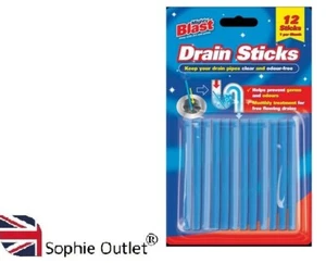 4pack Drain STICKS Odor Cleaner Deodorizer Sink Tub Toilet Cleaning (48Pcs) - Picture 1 of 4
