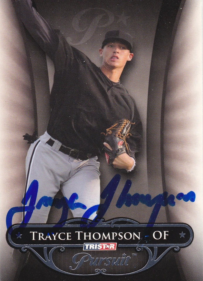 TRAYCE THOMPSON SIGNED CARD TRISTAR CHICAGO WHITE SOX LOS ANGELES DODGERS A'S - Изображение 1 из 1