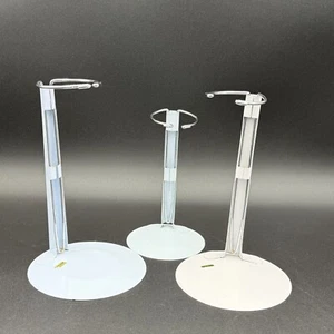 Lot Of 3 Doll Stands Metal Adjustable Various Sizes - Picture 1 of 15
