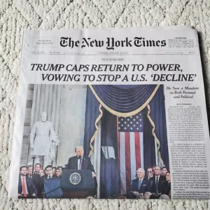 Donald Trump Inauguration, New York Times Newspaper January 21, 2025 - Picture 1 of 7