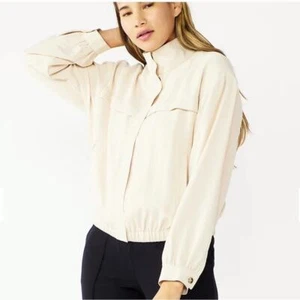 Nine West Draped Bomber JacketBeige Size XL - Picture 1 of 9
