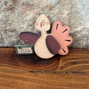 Truthahn Holz Pin von Crazy Mountain/Henton Thanksgiving Herbst Schmuck süß - Bild 1 von 11