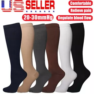 3 Pairs Medical Compression Socks Women Men Pressure Varicose Veins Leg Relief - Picture 1 of 15