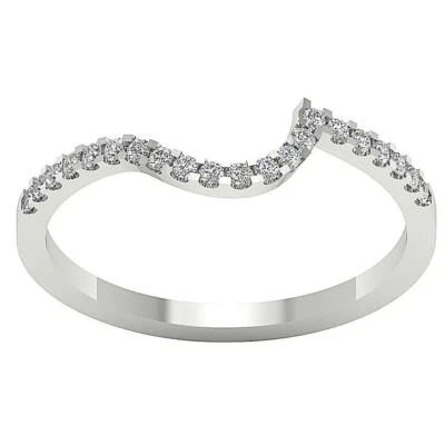 Anniversary Wedding Ring I1 G 0.25 Ct Round Cut Diamond Prong Set 14K White Gold - Image 1 of 4