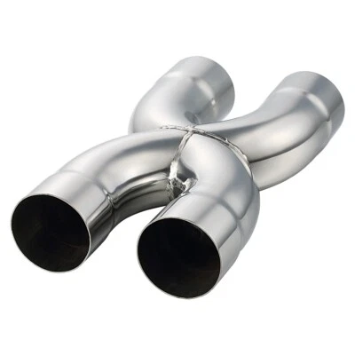 Stainless Steel Polished X-Pipe 2.5" Inlet 2.5" Outlet 12" Overall Length - Image 1 of 4