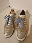 Dolce & Gabbana CS1251 Camo Sole Trainers Sneakers Size UK 10 Gold/White 