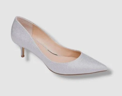 Zapatos de tacón Jewel Badgley Mischka para mujer plateados realeza gatito talla 8 Foto 1 de 4