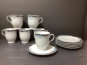 Set of 6 EXCEL CARAVEL 3 1/2" Footed Cups & Saucers (CR019-1220204) - Picture 1 of 5