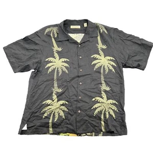 Tommy Bahama Hula Girl Palm Tree Camp Hemd Herren XL schwarz 100% Seide Fehler - Bild 1 von 10