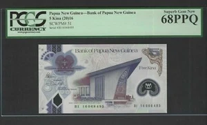 Papua New Guinea 5 Kina 2016 P51 Uncirculated Graded 68 - Picture 1 of 2