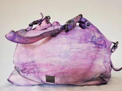 KOOBA Hobo Bolso de Mano Bolso Cubo Cartera Púrpura Rosa Blanco Azul Corbata Teñida Bolso Vaquera Foto 1 de 4