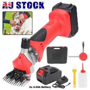 Electric Cordless Shears Sheep Goat Wool Hair Trimmer Shearing Clippers+ Battery - Picture 1 of 12