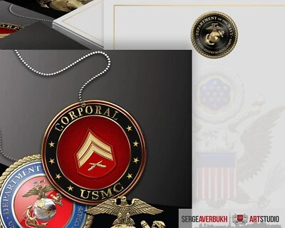 Customizable US Marine Corporal 5x7 Invitation Template DIGITAL DOWNLOAD - Image 1 of 3