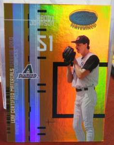 #5271 2005 LEAF CERTIFIED MATERIALS RANDY JOHNSON #LC12 MIRROR GOLD 7/25