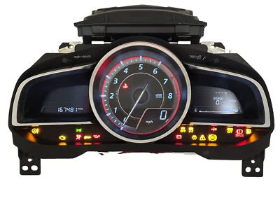 Cuadro de instrumentos velocímetro Mazda 3 2016 167.481 millas pantalla frontal Foto 1 de 3