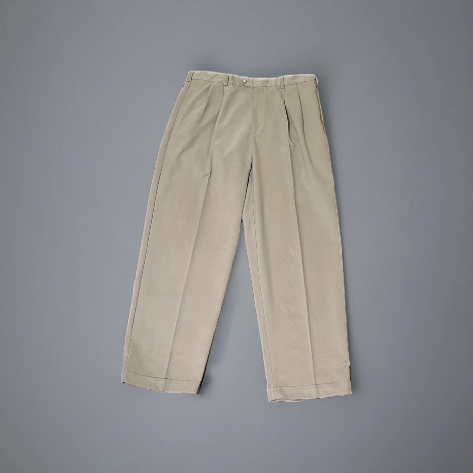 Arrow Men's Classic Fit Straight Leg Dress Pants - Medium Khaki 38x32 - Image 1 of 2