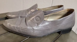 Scarpe eleganti vintage Pierre Cardin da uomo grigie in pelle taglia 9,5 M - Foto 1 di 6