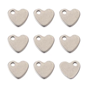 100pcs 304 Stainless Steel Small Heart Pendants Dangle Charms Findings 10x9mm - Picture 1 of 7