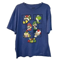 Nintendo Super Mario Blue Printed Tee Shirt XL CR2 - Picture 1 of 4