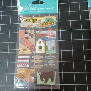 SCRAPBOOK STICKER Title Travel California Hollywood Tahoe Yosemite LA surf sun - Picture 1 of 4