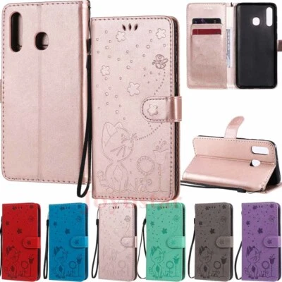 Funda tipo billetera de cuero en relieve para Samsung A71 A51 A41 A21s A11 A20 A30s A50 Foto 1 de 4