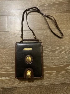 VINTAGE Ralph Lauren Polo SADDLE Messenger Bag Crossbody Leather PURSE BROWN - Picture 1 of 12