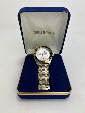 Motor City Bowl Men's Watch Original Box Stainless Steel Back Quartz Face Silver Cover