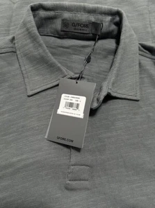 NEW G/FORE Clubhouse Slub Cotton Slim Fit Cotton Polo Size Large Charcoal Gray - Picture 1 of 4