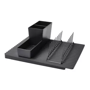 Kitchen dish rack with drainer Cutlery Holder Black Dish Rack Polypropylene - Picture 1 of 4