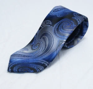 Van Heusen Mens Tie Blue Gray Paisley Pattern Silk Blend Never Worn w/ Tag READ - Picture 1 of 8