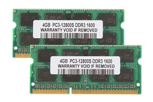 Memory RAM 2PCS 4GB DDR3 PC3-12800 1600Mhz 204pin SODIMM Notebook Low Density # - Picture 1 of 7