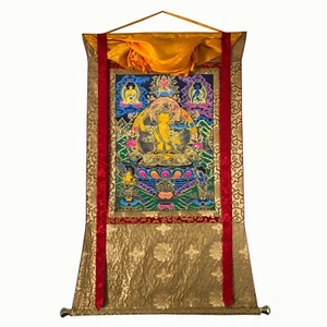 Brokat berittener Manjushree Thangka, Bodhisattva der Weisheit, Manjushree Thanka - Bild 1 von 10
