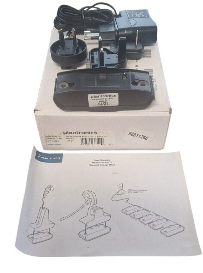 Plantronics 86005-01 Sostituzione Charge 1 Pezzo 3-Pin per Savi WH500 W740 W440 - Immagine 1 di 1