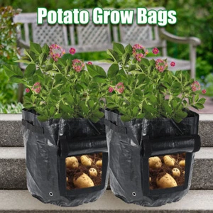 7 Gallon Vegetable Planting Potato Planter Pot PE Container Plant Grow Bag qizQz - Picture 1 of 9