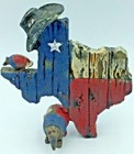 Texas State Flag Figurine Armadillo Cowboy Hat Resin Red White Blue Ships Free