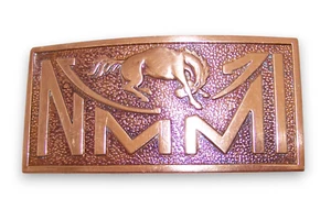 Vintage NMMI New Mexico Military Institute Brass Belt Buckle Great Condition USA - Picture 1 of 2