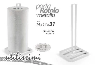 PORTAROTOLO DA TAVOLA METALLO BIANCO MODERNO SCOTTEX CUCINA TOVAGLIOLI 31*14 cm - Immagine 1 di 4