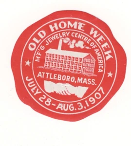 Old Home Weel poster stamp from Attleboro, MA 1907 - Picture 1 of 1