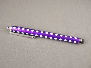 Purple White polka dots stylus pen for touch screen smart phone tablet - Picture 1 of 4