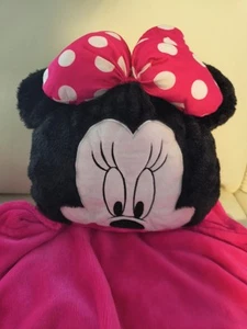 Disney Minnie Mouse Full Face  Small Childs  🩷 Pink Body Comfort Blanket 46"L - Picture 1 of 7