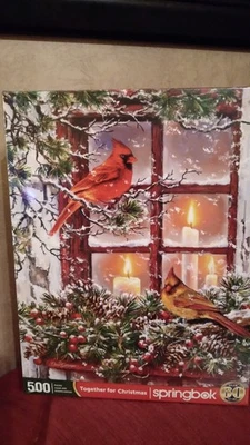 500PC  SPRINGBOK PUZZLE--TOGETHER FOR CHRISTMAS--SEALED 2024 RELEASE - Image 1 of 2