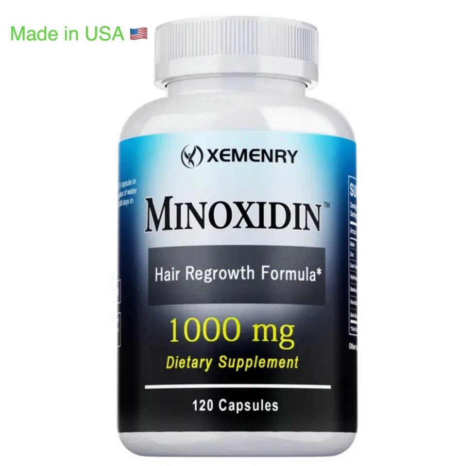 Minoxidin 1000g Pills Hair Growth and Strength With Biotin, Zinc, Collagen - Image 1 of 4