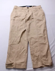 Democracy Women's Petite Tapered Utility Snap Hem Pants AC2 Khaki Size 14 NWT - Picture 1 of 4