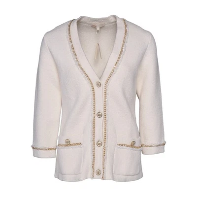 Maje Women's Cardigan Size 2 / M Tweed With Chain MFPCA00174 - Image 1 of 4