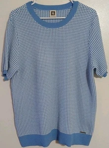 ANNE KLEIN DAMEN STRICK CAMELLIA PULLOVER HIMMELBLAU UND WEISS GR. L - Bild 1 von 15