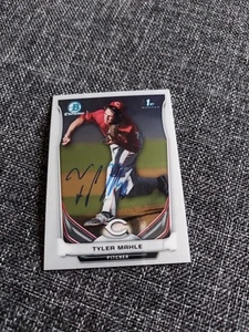 TYLER MAHLE Autograph TEXAS RANGERS 2014 Bowman Chrome Mini auto Baseball Card - Picture 1 of 2
