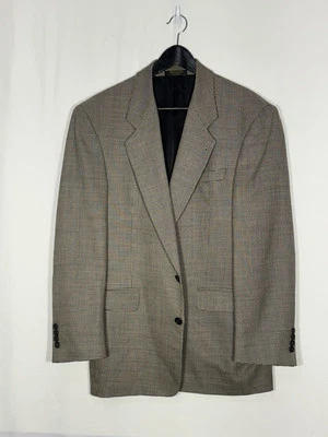 VTG Gianfranco Ruffini Italy 41R Olive Houndstooth 100% Wool Flannel 2Btn Blazer - Image 1 of 4