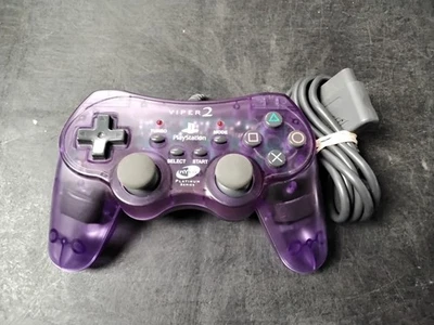 Viper 2 Clear Purple Wired Controller For Playstation 2 - Image 1 of 2